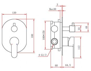 Душевой комплект Berges Ventas 3O чёрный матовый 073010